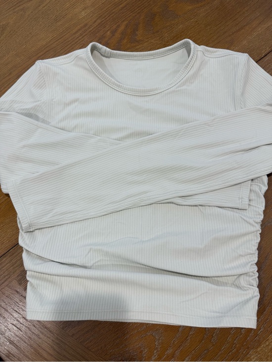 lululemon athletica Tops - lululemon athletica Women's Ribbed Long-Sleeve Crop Top - Cream